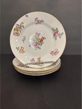 (4)Vintage Limoges Made In France for Stern Brothers Dessert Salad Plates 7 5/8”